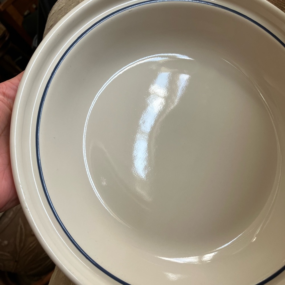 Vintage Longaberger Pottery Off-White Ceramic Pie Pan Plate 10 inches - Picture 16 of 16